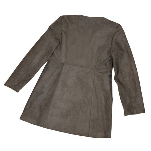 NWT Vintage Tribal Faux Suede and Leather Fully Lined Coat in Butterscotch, Sz 8 - Picture 13 of 14